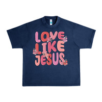 Navy love like jesus Urban Heavy Tee - MaliasSmallBusiness