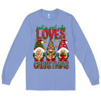Colony Blue Just a girl who loves Christmas Long Sleeve Tee - NancyCooperArtShop