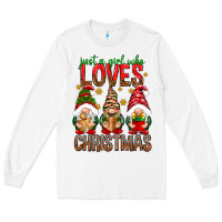 White Just a girl who loves Christmas Long Sleeve Tee - NancyCooperArtShop