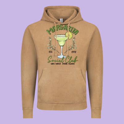 Margarita Social Club Vintage Hoodie Designed By Maliassmallbusiness