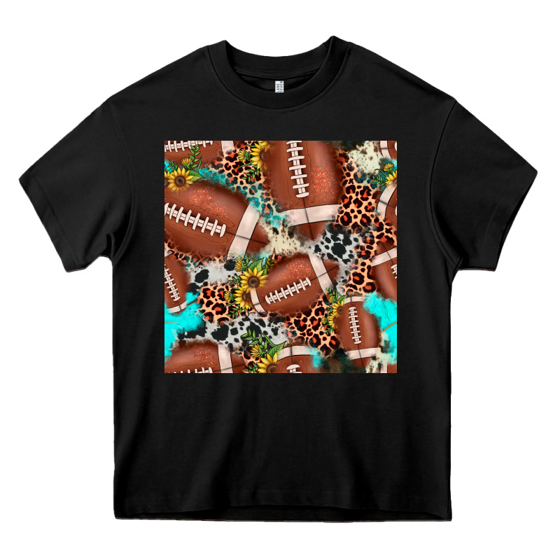Football Leopard Turquoise Cowhide Sunflower Seamless Pattern Heavy Core Tee by JahusDesignShop | Teevron