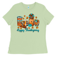 Matcha happy thanksgiving coffee Ladies Tee - JahusDesignShop