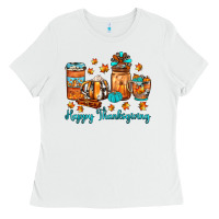 White happy thanksgiving coffee Ladies Tee - JahusDesignShop