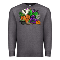 Charcoal Heather halloween heart Premium Sweatshirt - CowGirlArtShop