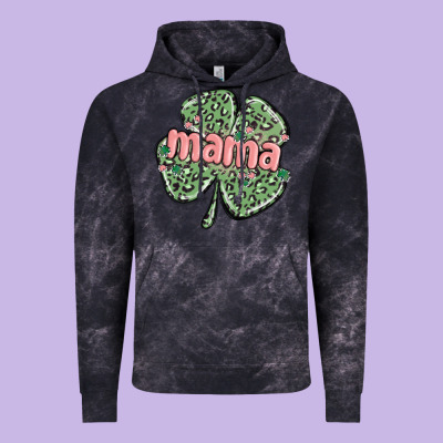 Leopard Shamrock Mama Vintage Hoodie Designed By Maliassmallbusiness