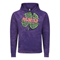 Cloud Purple leopard shamrock mama Vintage Hoodie - MaliasSmallBusiness