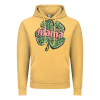 Vintage Mustard leopard shamrock mama Vintage Hoodie - MaliasSmallBusiness