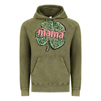 Vintage Olive leopard shamrock mama Vintage Hoodie - MaliasSmallBusiness