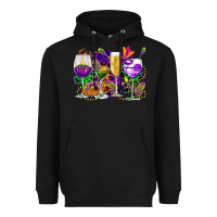Black mardi gras wine glasses cowgirl Heavyweight Hoodie - CowGirlArtShop