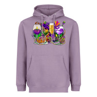 Lavender mardi gras wine glasses cowgirl Heavyweight Hoodie - CowGirlArtShop
