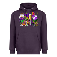 Plum mardi gras wine glasses cowgirl Heavyweight Hoodie - CowGirlArtShop