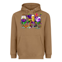 Toasted Coconut mardi gras wine glasses cowgirl Heavyweight Hoodie - CowGirlArtShop