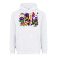 White mardi gras wine glasses cowgirl Heavyweight Hoodie - CowGirlArtShop