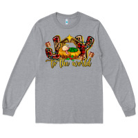 Heather Grey Baby Jesus Joy To The World Long Sleeve Tee - MaliasSmallBusiness