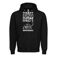 Black This Is My Human Costume Im Really A Brachiosaurus Zipper Hoodie - Bettercallsaul