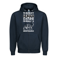 Navy This Is My Human Costume Im Really A Brachiosaurus Zipper Hoodie - Bettercallsaul
