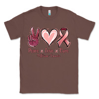 Chestnut Peace love cure Uterine Cancer Classic Tee - NancyCooperArtShop