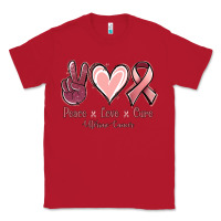 Red Peace love cure Uterine Cancer Classic Tee - NancyCooperArtShop