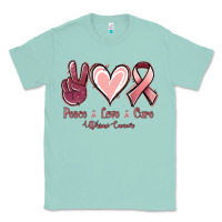 Seafoam Peace love cure Uterine Cancer Classic Tee - NancyCooperArtShop