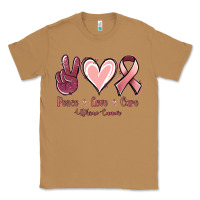 Toasted Coconut Peace love cure Uterine Cancer Classic Tee - NancyCooperArtShop