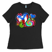 Black western leopard puerto rico   hearts Ladies Tee - AdoDesignShop