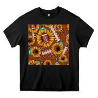 Black football leopard sunflower seamless pattern Heavy Core Tee - JahusDesignShop