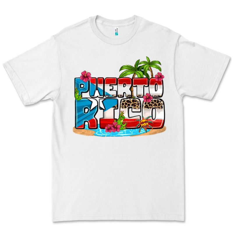 Puerto Rico And Flowers With Frog Premium Tee by AdoDesignShop | Teevron