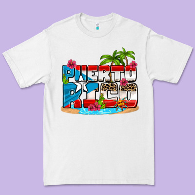 Puerto Rico And Flowers With Frog Premium Tee Designed By Adodesignshop