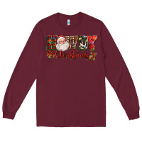 Burgundy Howdy Christmas Santa Long Sleeve Tee - NancyCooperArtShop
