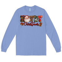 Colony Blue Howdy Christmas Santa Long Sleeve Tee - NancyCooperArtShop