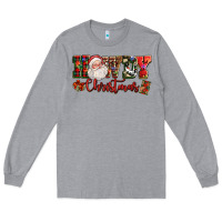 Heather Grey Howdy Christmas Santa Long Sleeve Tee - NancyCooperArtShop