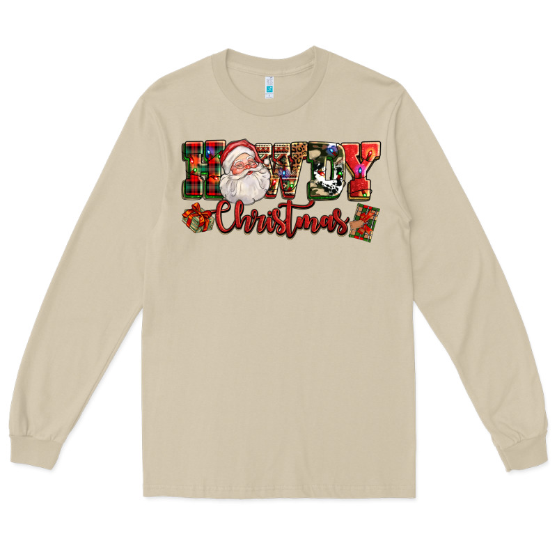 Howdy Christmas Santa Long Sleeve Tee by NancyCooperArtShop | Teevron