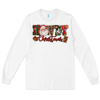 White Howdy Christmas Santa Long Sleeve Tee - NancyCooperArtShop