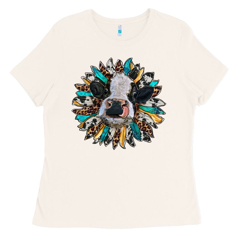 Baby Cow With Sunflower Ladies Tee by RanaPortraitStore | Teevron