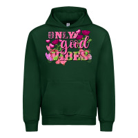 Forest Green Valentine's Day Only Good Vibes Urban Hoodie - FaDigitalArtStudio