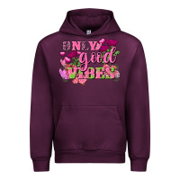 Mauve Wine Valentine's Day Only Good Vibes Urban Hoodie - FaDigitalArtStudio