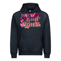 Navy Valentine's Day Only Good Vibes Urban Hoodie - FaDigitalArtStudio