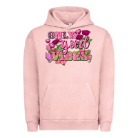 Pigment Salmon Valentine's Day Only Good Vibes Urban Hoodie - FaDigitalArtStudio