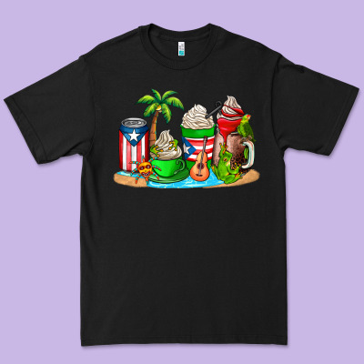 Puerto Rico Coffee Cups Premium Tee Designed By Adodesignshop