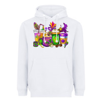 White mardi gras coffee cups cowgirl Heavyweight Hoodie - CowGirlArtShop