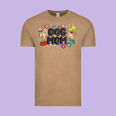 Dog Mom Vintage Tee Designed By Maliassmallbusiness