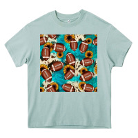 Arona football turquoise cowhide sunflower seamless pattern Heavy Core Tee - JahusDesignShop