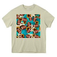 Mossy football turquoise cowhide sunflower seamless pattern Heavy Core Tee - JahusDesignShop