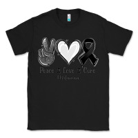 Black Peace love cure Melanoma Cancer Classic Tee - NancyCooperArtShop