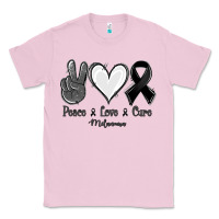 Bubblegum Pink Peace love cure Melanoma Cancer Classic Tee - NancyCooperArtShop