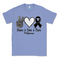 Colony Blue Peace love cure Melanoma Cancer Classic Tee - NancyCooperArtShop