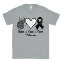 Heather Grey Peace love cure Melanoma Cancer Classic Tee - NancyCooperArtShop