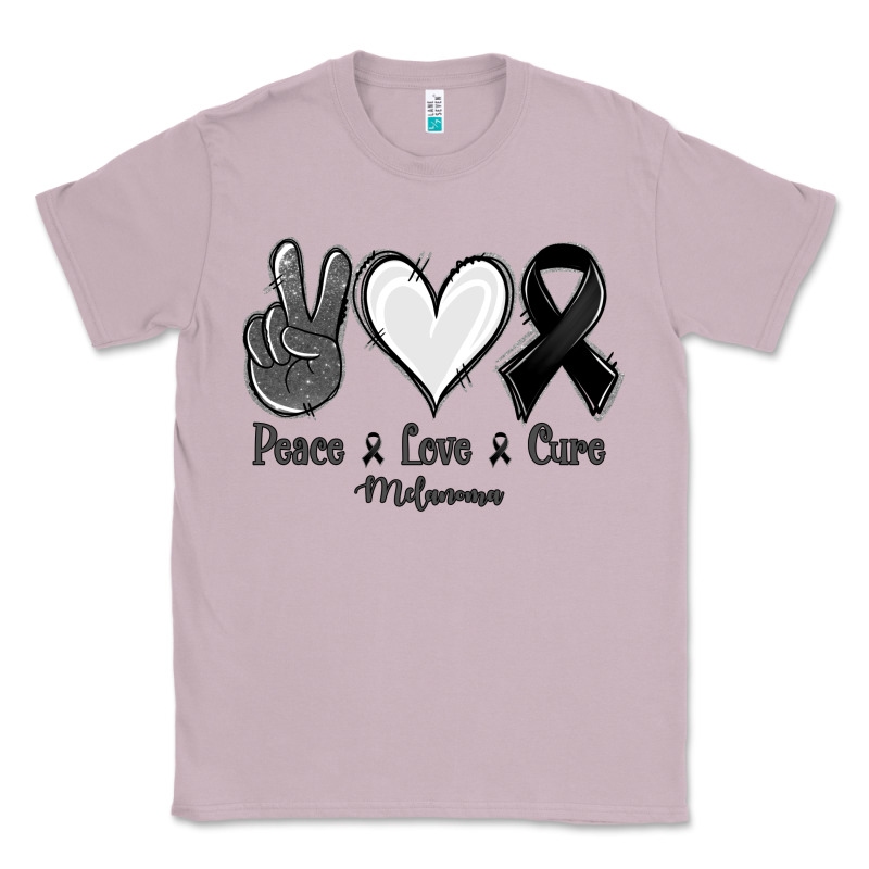 Peace Love Cure Melanoma Cancer Classic Tee by NancyCooperArtShop | Teevron
