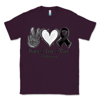 Plum Peace love cure Melanoma Cancer Classic Tee - NancyCooperArtShop