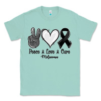 Seafoam Peace love cure Melanoma Cancer Classic Tee - NancyCooperArtShop